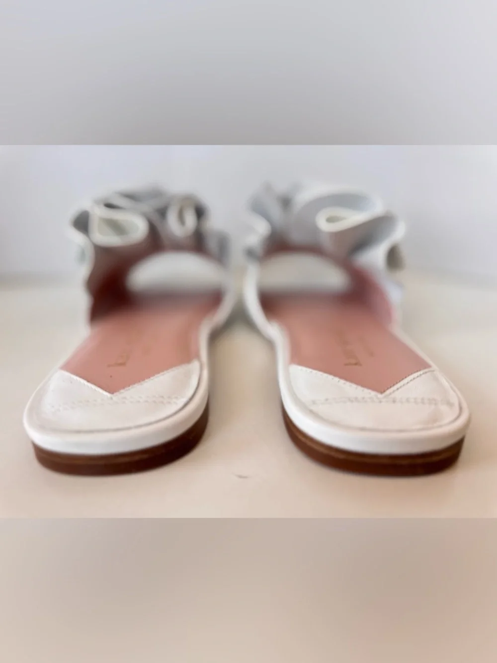 Kate Spade White Floral Flourish Suede Slide Slip On Sandals Shoes Size 7.5